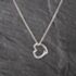 Pre-Owned 9ct White Gold Open Heart Pendant & 18 Inch Curb Chain 41143591