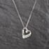 Pre-Owned 9ct White Gold Diamond Open Heart Gemstone Pendant & 19 Inch Box Chain 41143592