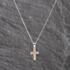Pre-Owned Two Colour Gold Diamond 3D Cross Pendant & 18 Inch Curb Chain 41143602