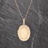 Pre-Owned 9ct Yellow Gold Oval Engraved Locket Pendant & 18 Inch Curb Chain 41143605