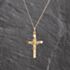 Pre-Owned 9ct Yellow Gold Crucifix Cross Pendant & 18 Inch Curb Chain 41143611