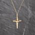 Pre-Owned Vintage 9ct Yellow Gold Crucifix Cross Pendant & 18 Inch Curb Chain 41143612