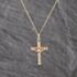 Pre-Owned Yellow Gold Crucifix Cross Pendant & 18 Inch Curb Chain 41143613