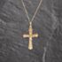 Pre-Owned 9ct Yellow Gold Crucifix Cross Pendant & 18 Inch Curb Chain 41143614