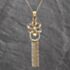 Pre-Owned 9ct Three Colour Gold Flower & Tassel Pendant & 18 Inch Curb Chain 41143625