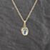 Pre-Owned Yellow Gold Blue Topaz Oval Pendant & 18 Inch Prince Of Wales Chain 41143627