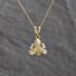 Pre-Owned 9ct Yellow Gold Ethiopian Opal & White Zircon Triangular Pendant & 20 Inch Curb Chain 41143628