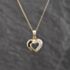 Pre-Owned 9ct Two Colour Gold Sapphire & Diamond Open Heart Pendant & 18 Inch Curb Chain 41143631