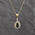 Pre-Owned 18ct Yellow Gold Green Garnet & 0.36ct Diamond Tear Drop Pendant & 18 Inch Curb Chain 41143634