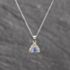 Pre-Owned 9ct White Gold Tanzanite & Diamond Halo Cluster Pendant & 18 Inch Curb Chain 41143640