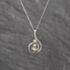 Pre-Owned 9ct White Gold 0.09ct Diamond Set Spiral Pendant & 18 Inch Curb Chain 41143645