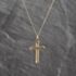 Pre-Owned 9ct Yellow Gold Cross Pendant & 18 Inch Curb Chain 41143649