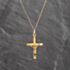 Pre-Owned 9ct Yellow Gold Crucifix Cross Pendant & 18 Inch Curb Chain 41143650
