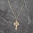 Pre-Owned 9ct Yellow Gold Celtic Cross Pendant & 18 Inch Curb Chain 41143652