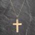 Pre-Owned 9ct Yellow Gold Plain Cross Pendant & 18 Inch Curb Chain 41143658