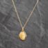 Pre-Owned 9ct Yellow Gold Engraved Oval Locket Pendant & 18 Inch Prince Of Wales Chain 41143660