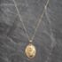 Pre-Owned 9ct Yellow Gold Renni Mackintosh Style Oval Locket Pendant & 18 Inch Curb Chain 41143662