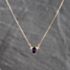 Pre-Owned 9ct Yellow Gold Amethyst & 0.06ct Diamond Three Stone Pendant & 16 Inch Trace Chain 41143672