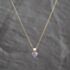 Pre-Owned Two Colour Gold Iolite Heart Pendant & 18 Inch Curb Chain 41143694