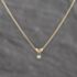 Pre-Owned Two Colour Gold Diamond Single Stone Pendant & 18 Inch Curb Chain 41143696