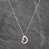 Pre-Owned 9ct White Gold Diamond Open Heart Pendant & 18 Inch Curb Chain 41143707