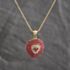 Pre-Owned 9ct Yellow Gold Ruby & Diamond Large Pave Heart Pendant & 16 Inch Snake Chain 41143710