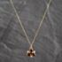 Pre-Owned 9ct Yellow Gold Garnet & Cubic Zirconia Fancy Pendant & 18 Inch Curb Chain 41143713