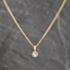 Pre-Owned 9ct Yellow Gold Diamond Single Stone Pendant & 16 Inch Curb Chain 41143714