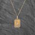 Pre-Owned 9ct Yellow Gold Oblong St Christopher Pendant & 18 Inch Curb Chain 41143724