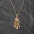 Pre-Owned 9ct Yellow Gold Multi Stone Rag Doll Pendant & 18 Inch Curb Chain 41143725