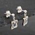 Pre-Owned 9ct White Gold Sapphire & Brilliant Cut Diamond 16mm Dropper Earrings 41172230