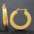 Pre-Owned 9ct Yellow Gold 22.3mm Frosted Hoop Earrings 41172612