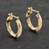 Pre-Owned Two Colour Gold 18.7mm Twist Pattern Hoop Earrings 41173090