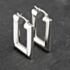 Pre-Owned 9ct White Gold 22mm Oblong Hoop Earrings 41173141