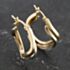 Pre-Owned 9ct Two Colour Gold 24mm Crossover Double Creole Earrings 41173418