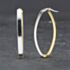 Pre-Owned 9ct Two Colour Gold 42.3mm Long Oval Creole Earrings 41173553