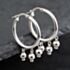Pre-Owned 9ct White Gold 61.5mm Tassel Bead Hoop Earrings 41173633