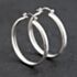 Pre-Owned 9ct White Gold 34mm Frosted Hoop Earrings 41173648