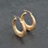 Pre-Owned 9ct Yellow Gold 28mm Oval Patterned Creole Earrings 41173656