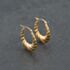 Pre-Owned Yellow Gold 24mm Oval Patterned Creole Earrings 41173661