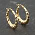 Pre-Owned 9ct Yellow Gold 23mm Patterned Creole Earrings 41173822