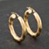 Pre-Owned 9ct Yellow Gold 28mm Patterned Hoop Earrings 41173848