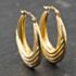 Pre-Owned 9ct Yellow Gold 27mm Patterned Creole Earrings 41173890
