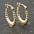 Pre-Owned 9ct Yellow Gold 18.9mm Patterned Creole Earrings 41173891