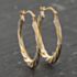 Pre-Owned 9ct Two Colour Gold 30mm Patterned Creole Earrings 41173892