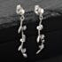 Pre-Owned 9ct White Gold 35mm Cubic Zirconia Leaf Dropper Earrings 41173900