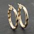 Pre-Owned 9ct Two Colour Gold 27mm Oval Plain & Patterned Creole Earrings 41173922