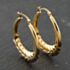 Pre-Owned 9ct Yellow Gold 30mm Oval Patterned Creole Earrings 41173925