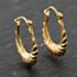 Pre-Owned 9ct Yellow Gold 19.5mm Oval Ribbed Pattened Creole Earrings 41173936