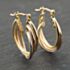 Pre-Owned Three Colour Gold 22.5mm Three Row Creole Earrings 41173952